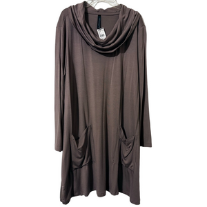 Match Point Mocha Cowl Neck Tunic with Pockets